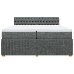 Box spring postel s matrací tmavě šedá 200x200 cm textil - obrázek 4