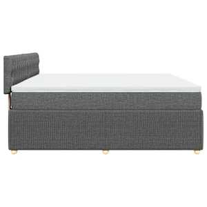 Box spring postel s matrací tmavě šedá 200x200 cm textil - obrázek 5