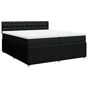 Box spring postel s matrací černá 200x200 cm textil - obrázek 2