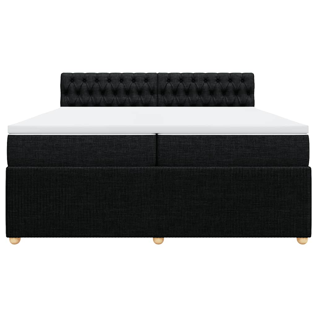 vidaXL Boxspring met matras stof zwart 200x200 cm, foto 4