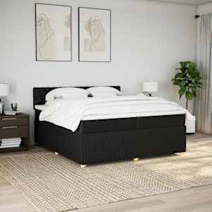 Box spring postel s matrací černá 200x200 cm textil - obrázek 3