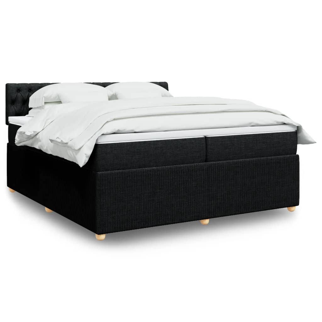 Boxspringbett mit Matratze Schwarz 200×200 cm Stoff