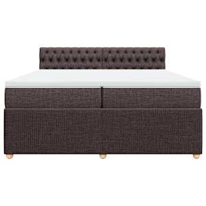 Box spring postel s matrací tmavě hnědá 200x200 cm textil - obrázek 4