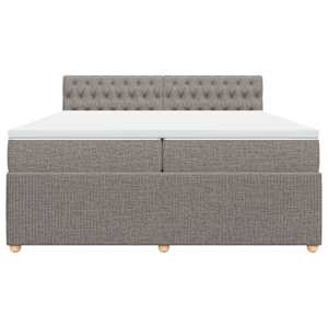 Box spring postel s matrací taupe 200x200 cm textil - obrázek 4