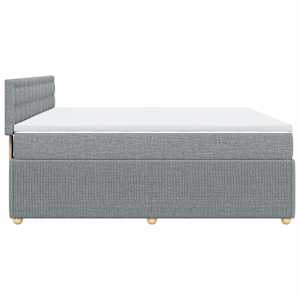 Box spring postel s matrací světle šedá 200 x 200 cm textil - obrázek 5