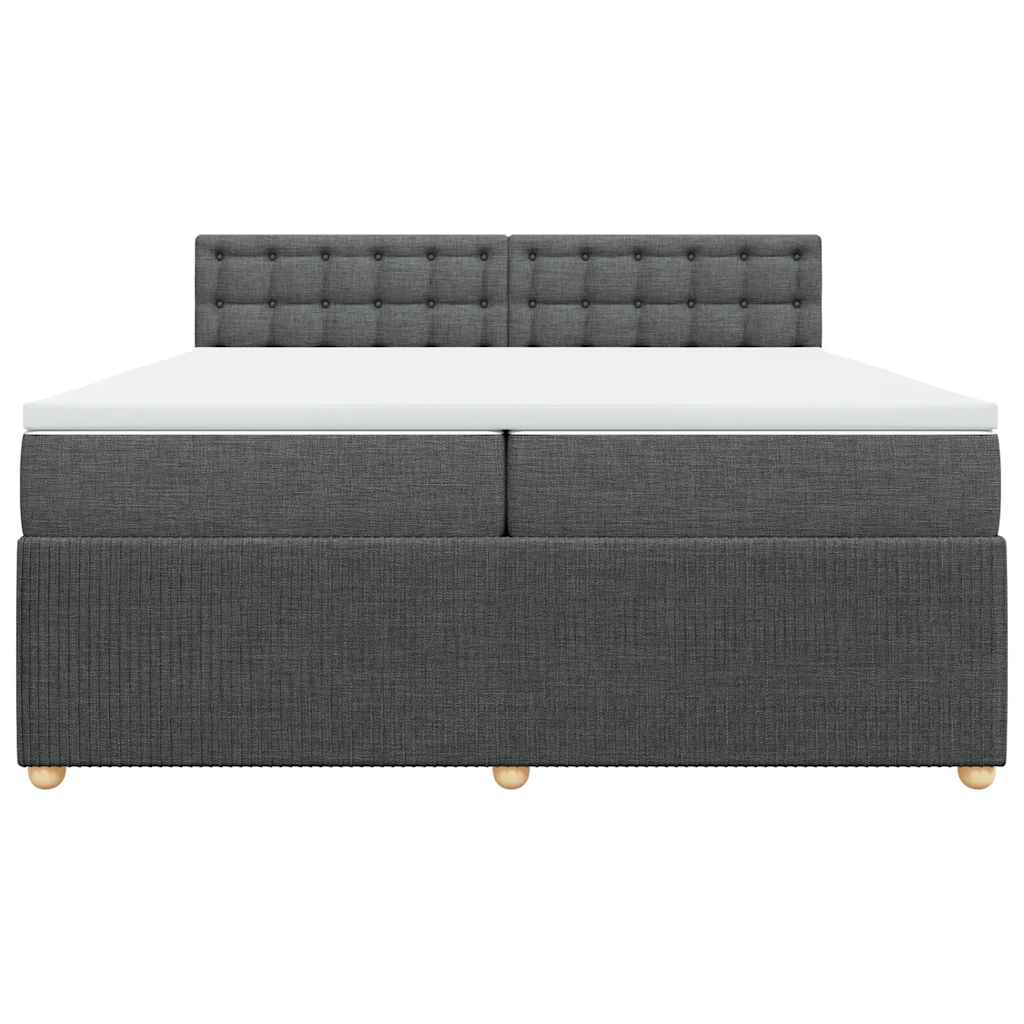 vidaXL Boxspring met matras stof donkergrijs 200x200 cm grijs, foto 4
