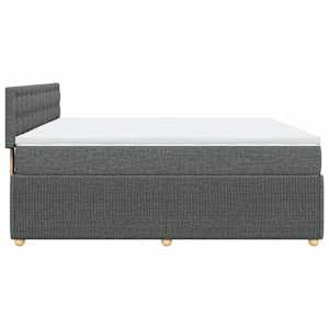 Box spring postel s matrací tmavě šedá 200x200 cm textil - obrázek 5