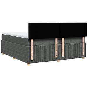 Box spring postel s matrací tmavě šedá 200x200 cm textil - obrázek 6