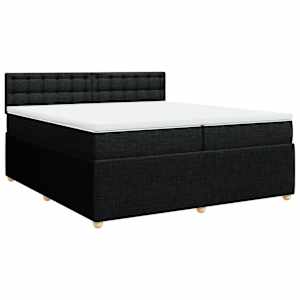 Box spring postel s matrací černá 200x200 cm textil - obrázek 2