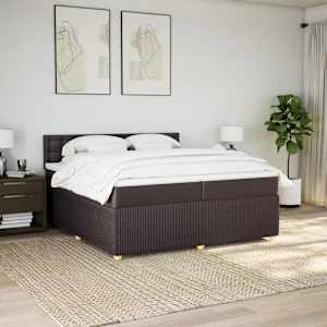 Box spring postel s matrací tmavě hnědá 200x200 cm textil - obrázek 3