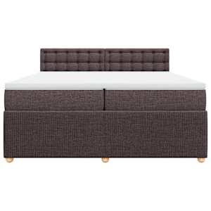 Box spring postel s matrací tmavě hnědá 200x200 cm textil - obrázek 4