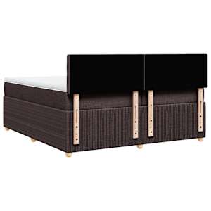 Box spring postel s matrací tmavě hnědá 200x200 cm textil - obrázek 6