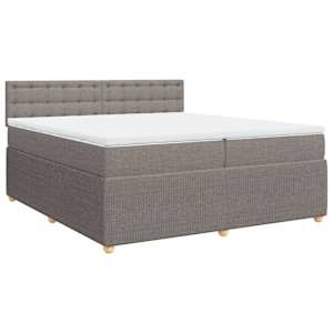 Box spring postel s matrací taupe 200x200 cm textil - obrázek 2