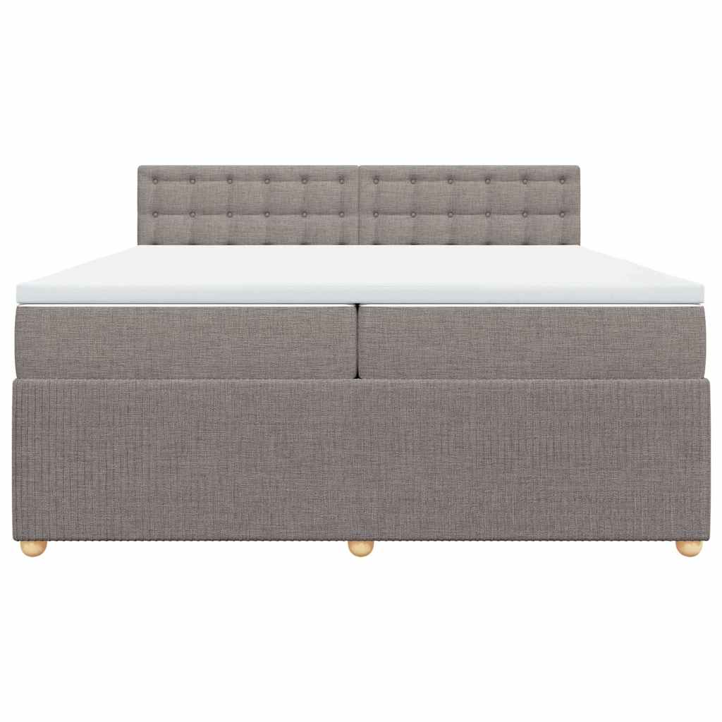 vidaXL Boxspring met matras stof taupe 200x200 cm, foto 4