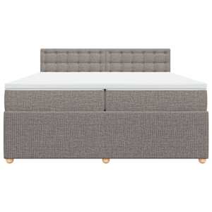 Box spring postel s matrací taupe 200x200 cm textil - obrázek 4