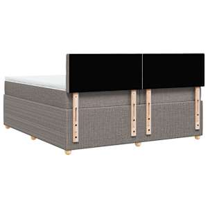 Box spring postel s matrací taupe 200x200 cm textil - obrázek 6