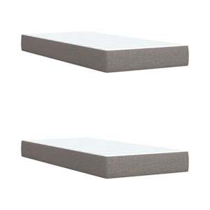 Box spring postel s matrací taupe 200x200 cm textil - obrázek 9