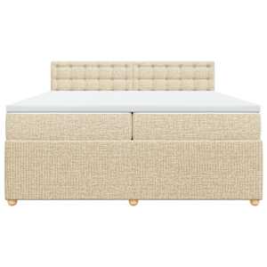 Box spring postel s matrací krémová 200x200 cm textil - obrázek 4