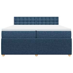 Box spring postel s matrací modrá 200x200 cm textil - obrázek 4