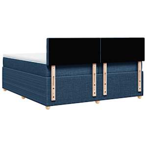 Box spring postel s matrací modrá 200x200 cm textil - obrázek 6