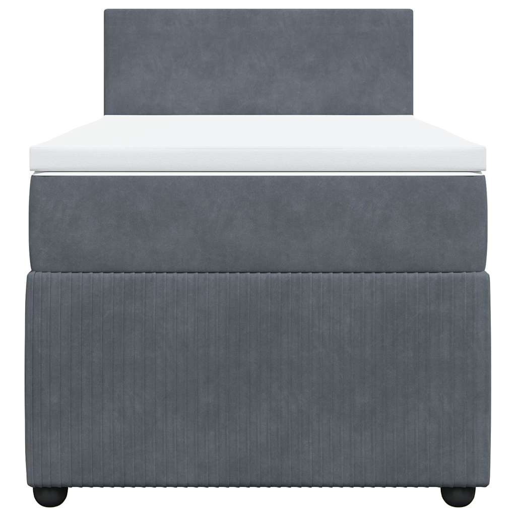 vidaXL Boxspring met matras fluweel donkergrijs 80x200 cm grijs, foto 4