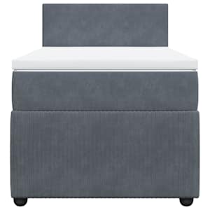 Box spring postel s matrací tmavě šedá 80 x 200 cm samet - obrázek 4