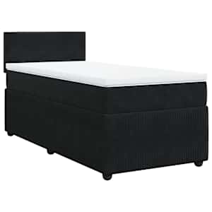Box spring postel s matrací černá 80 x 200 cm samet - obrázek 2