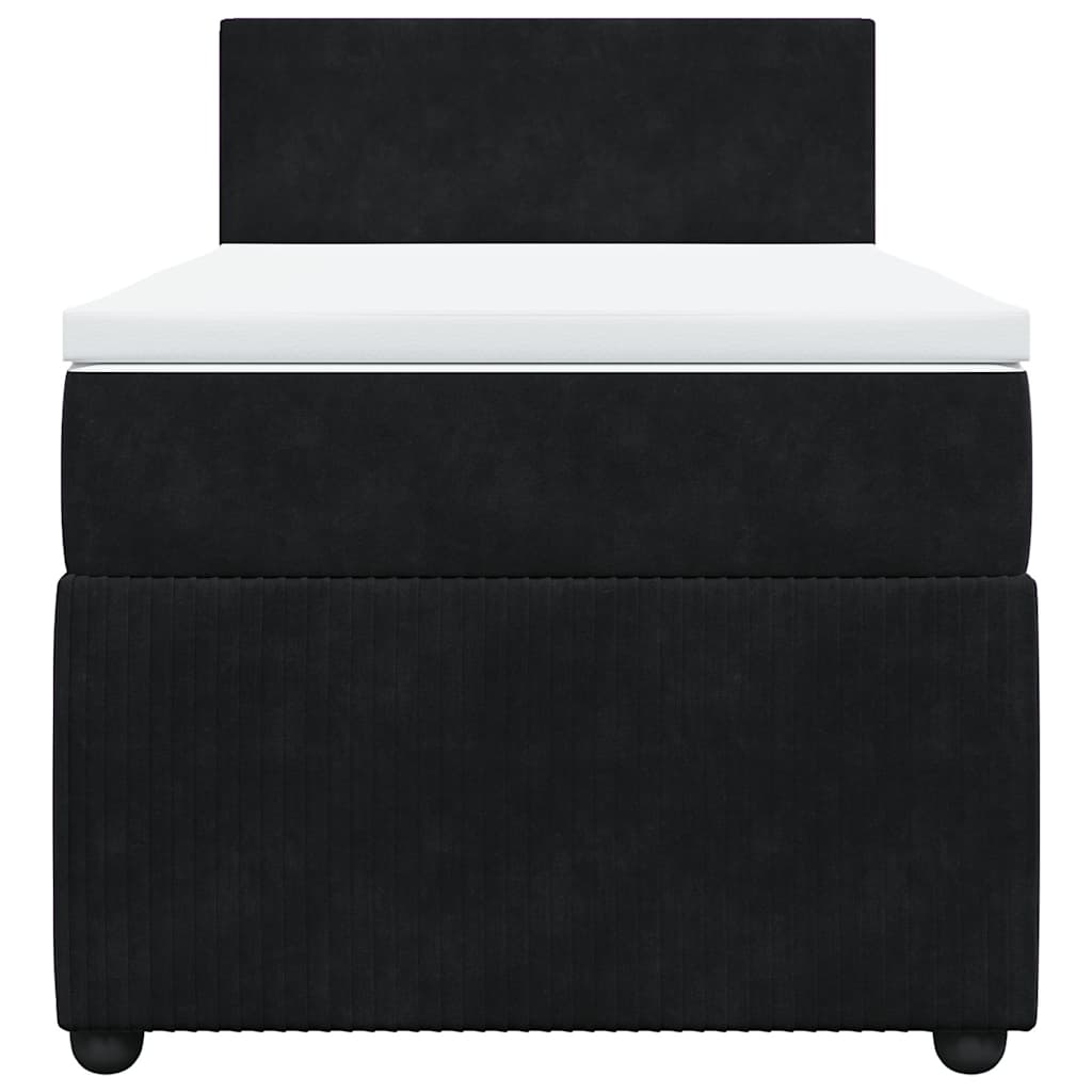 vidaXL Boxspring met matras fluweel zwart 80x200 cm, foto 4