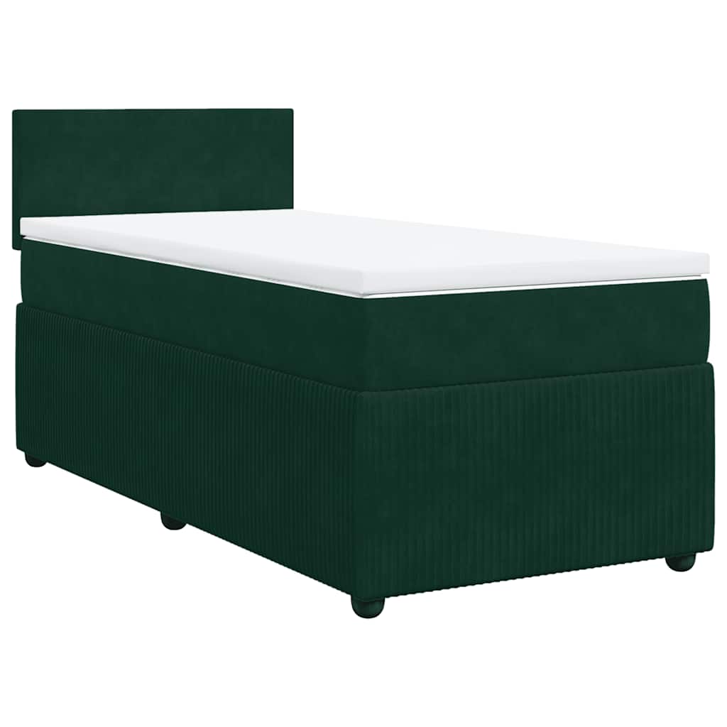 vidaXL Boxspring met matras fluweel donkergroen 80x200 cm groen, foto 3