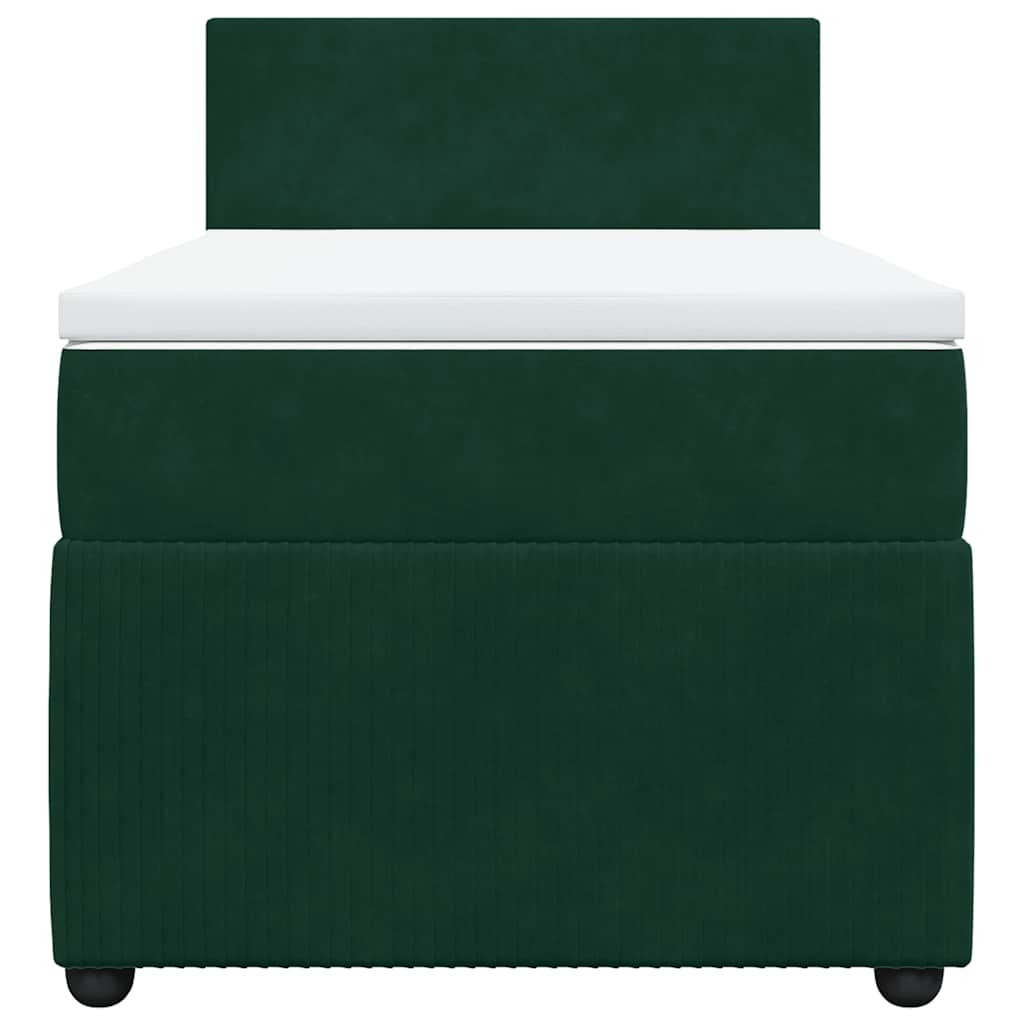 vidaXL Boxspring met matras fluweel donkergroen 80x200 cm groen, foto 4