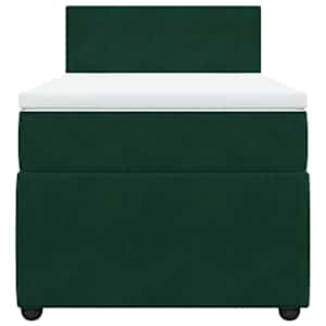 Box spring postel s matrací tmavě zelená 80 x 200 cm samet - obrázek 4