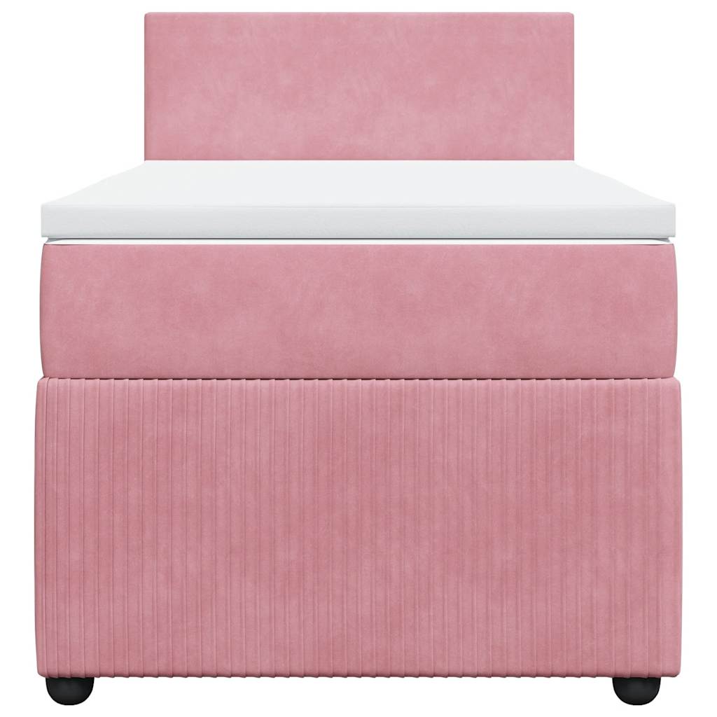 vidaXL Boxspring met matras fluweel roze 80x200 cm, foto 4