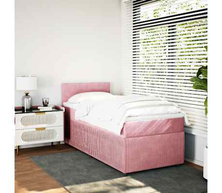 vidaXL Sommier &agrave; lattes de lit et matelas Rose 80x200 cm Velours