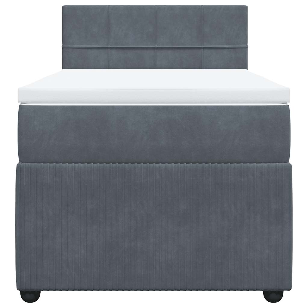 vidaXL Boxspring met matras fluweel donkergrijs 80x200 cm grijs, foto 4