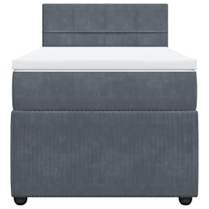 Box spring postel s matrací tmavě šedá 80 x 200 cm samet - obrázek 4