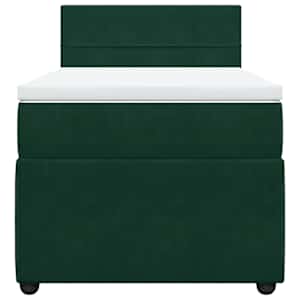Box spring postel s matrací tmavě zelená 80 x 200 cm samet - obrázek 4