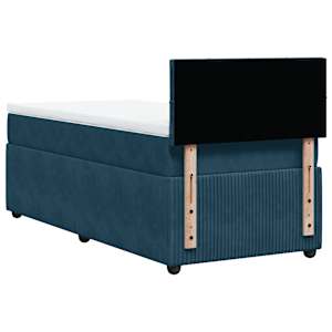 Box spring postel s matrací modrá 80 x 200 cm samet - obrázek 10