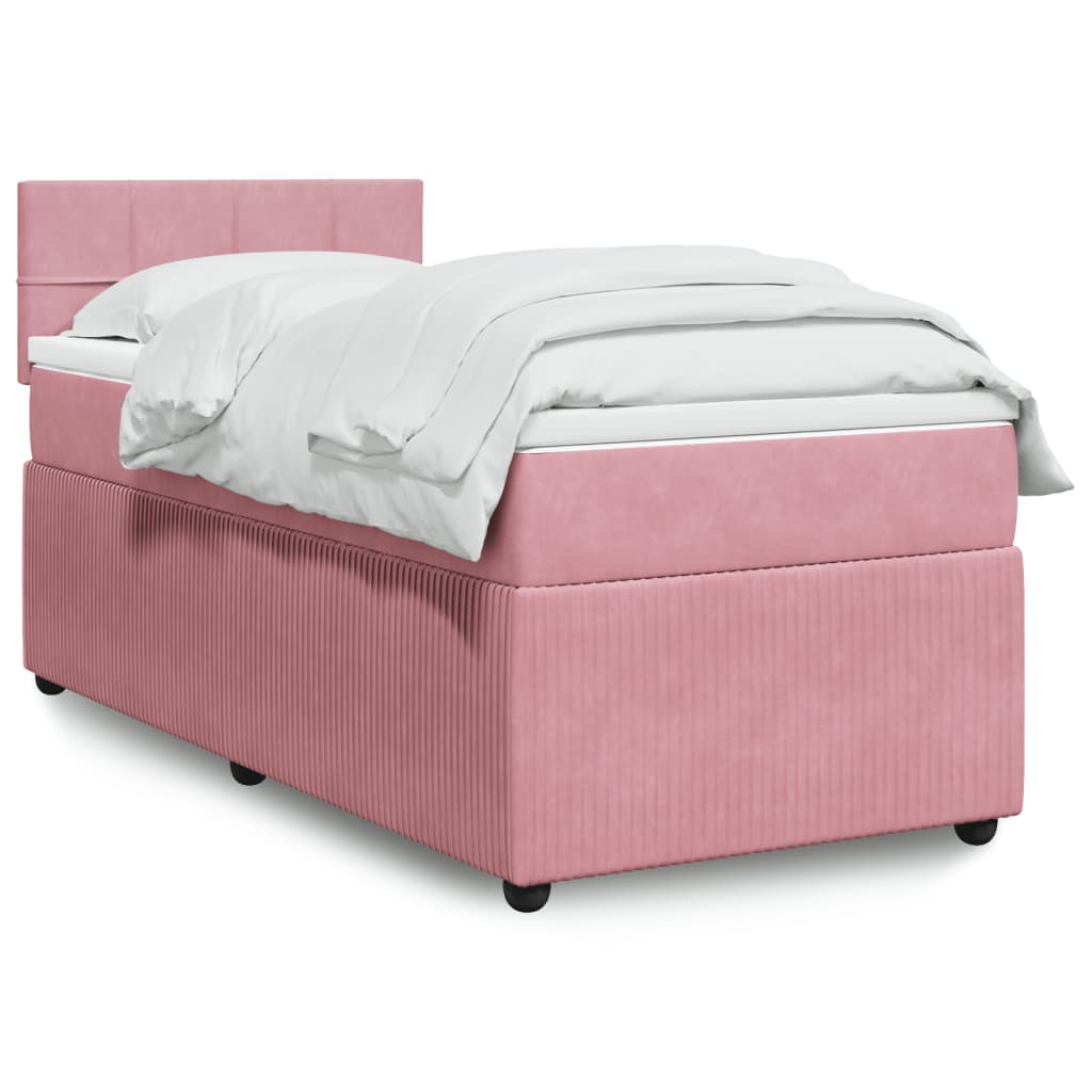 Boxspringbett mit Matratze Rosa 80×200 cm Samt