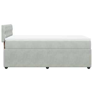 Box spring postel s matrací světle šedá 80 x 200 cm samet - obrázek 9