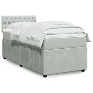 Box spring postel s matrací světle šedá 80 x 200 cm samet - obrázek 1