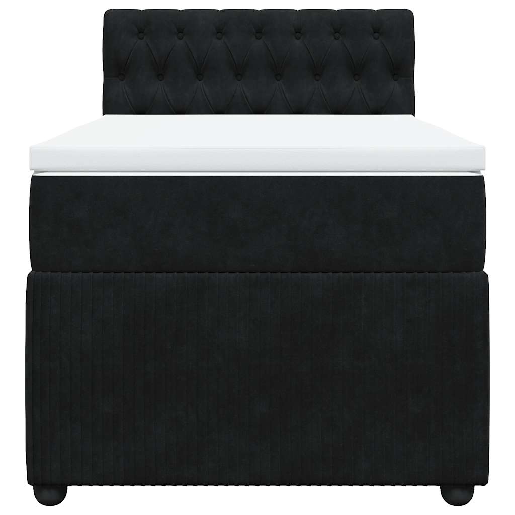 vidaXL Boxspring met matras fluweel zwart 80x200 cm, foto 4