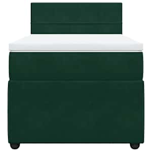 Box spring postel s matrací tmavě zelená 80 x 200 cm samet - obrázek 4