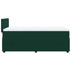Box spring postel s matrací tmavě zelená 80 x 200 cm samet - obrázek 9