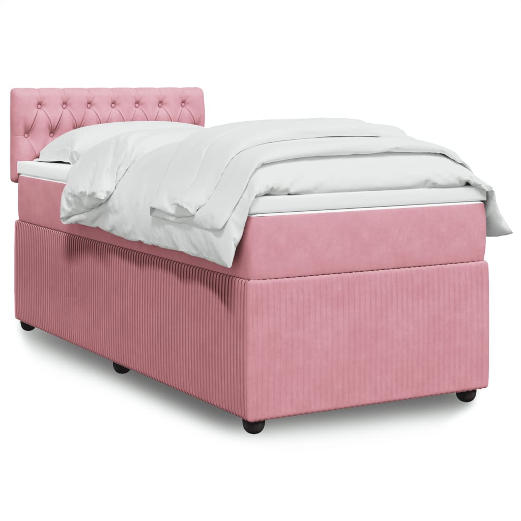 Boxspringbett mit Matratze Rosa 80×200 cm Samt