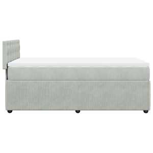 Box spring postel s matrací světle šedá 80 x 200 cm samet - obrázek 9