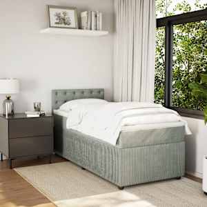vidaXL Κρεβάτι Boxspring με Στρώμα Ανοιχτό Γκρι 80x200 εκ. Βελούδινο