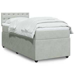 Box spring postel s matrací světle šedá 80 x 200 cm samet - obrázek 1
