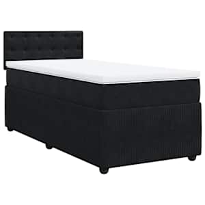 Box spring postel s matrací černá 80 x 200 cm samet - obrázek 2