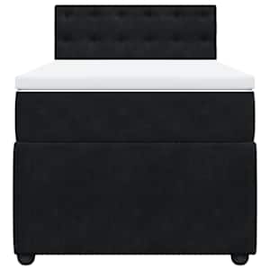 Box spring postel s matrací černá 80 x 200 cm samet - obrázek 4