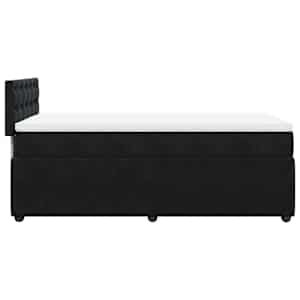 Box spring postel s matrací černá 80 x 200 cm samet - obrázek 9